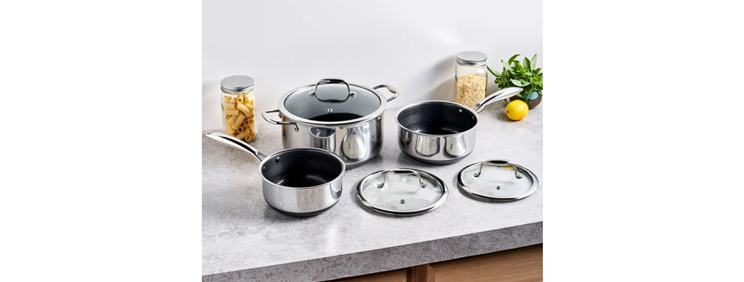 HEXCLAD 6-Piece Hybrid Pot Set