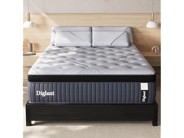DIGLANT Queen Mattress, Medium Queen Hybrid Mattress,Cooling
