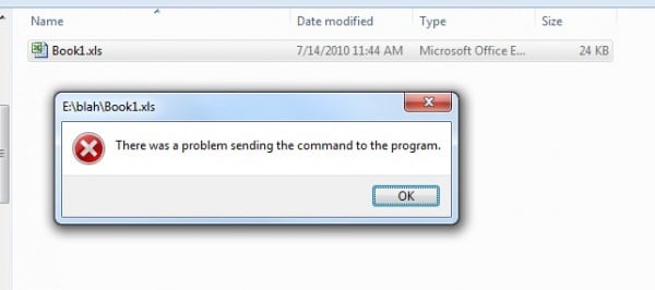 How to fix There was a problem sending the command to the program