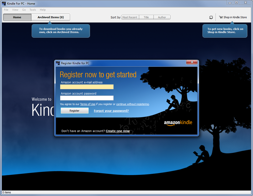 how to register a new kindle on mac
