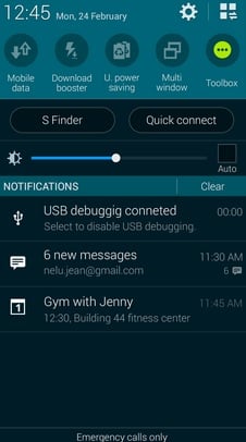 USB Connection Options On Samsung Galaxy S5