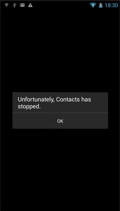 Unfortunately Contacts Has Stopped