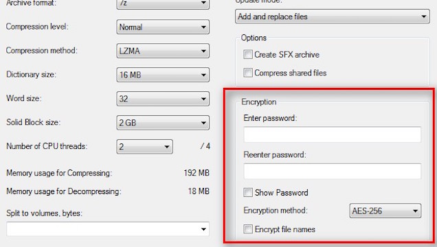 how to hide files using 7zip in windows