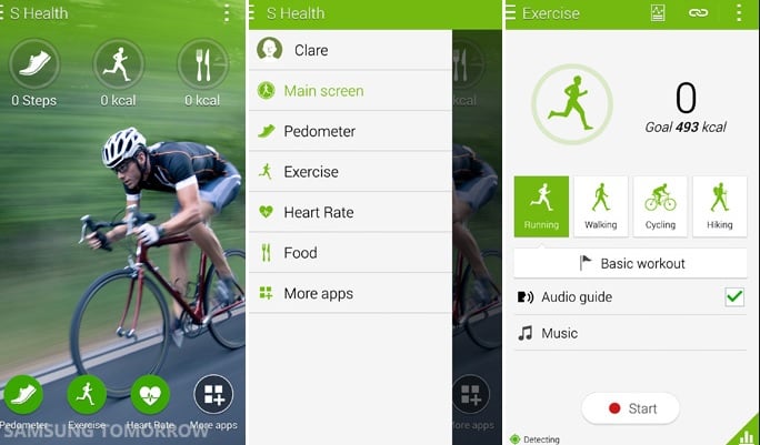 S Health App in Samsung Galaxy S5