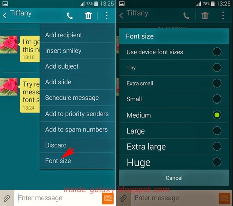 change Galaxy S5 Fonts and Font Size