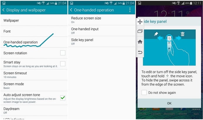 Adjust Samsung Galaxy Note 4 Screen And Settings With One Handed Operation-1
