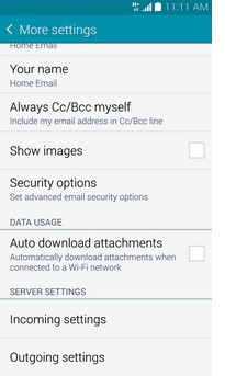 Editing or Reconfiguring Email Settings On Samsung Galaxy S5