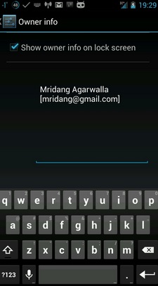 How to display owner info in the locked screen