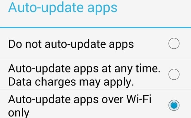 Turn off Automatically App updates-android