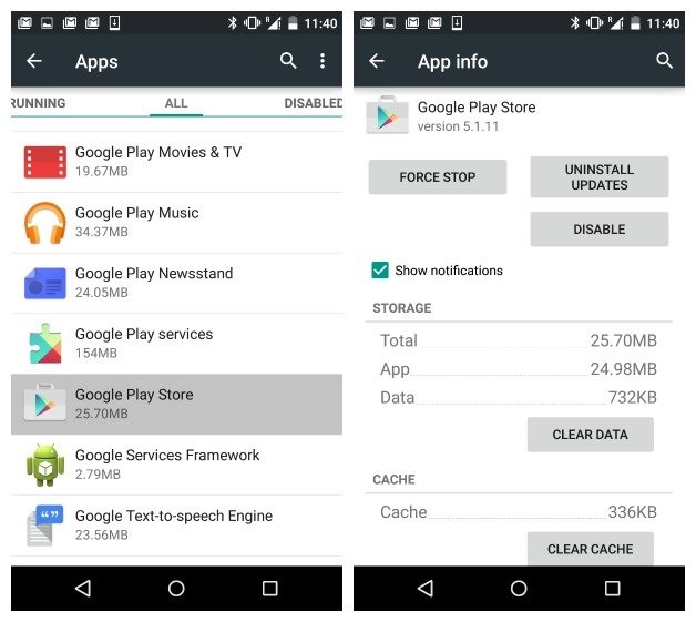Steps to clear the app cache on Note 4