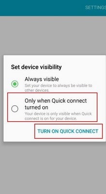 Samsung Galaxy S6 Quick Connect