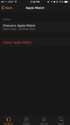 Cómo desvincular el Apple Watch a través de la aplicación Apple Watch