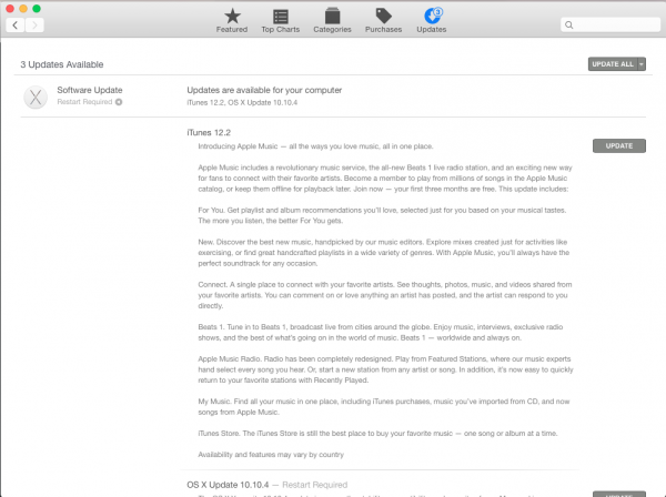 Cómo actualizar iTunes 12.2 con Apple Music en Mac
