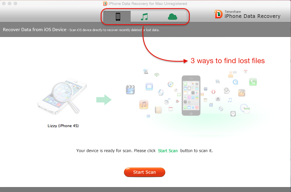 Recupere los datos de su iPhone con la recuperación de datos de iPhone de Tenorshare