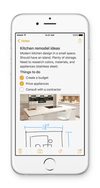 New features on Note, Source: apple.com