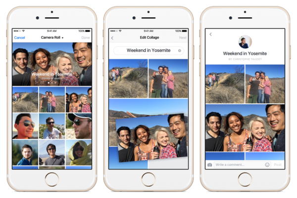 Facebook testet neue Collage- und Live-Video-Funktionen