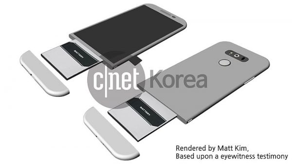 Das durchgesickerte schematische Bild des LG G5 mit Änderungen im Design