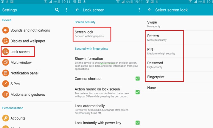 How To Keep The Galaxy S6 Edge Plus Data Safe Using Screen Lock Features?