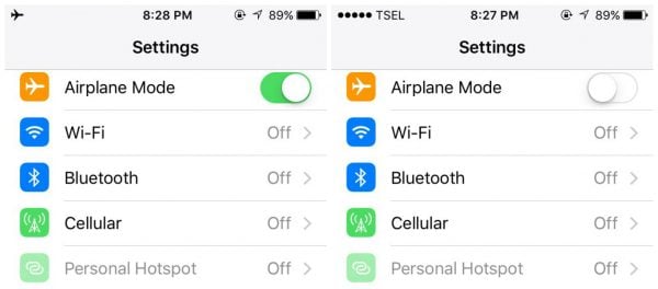 Toggle Airplane mode