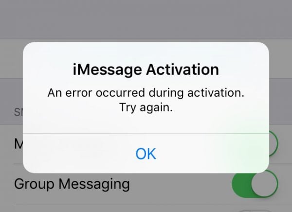 iMessage waiting for activation 