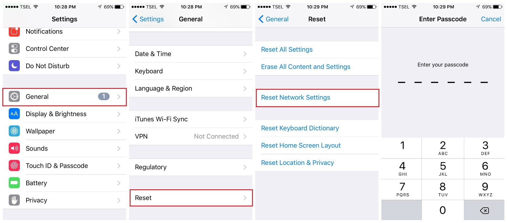 reset network settings