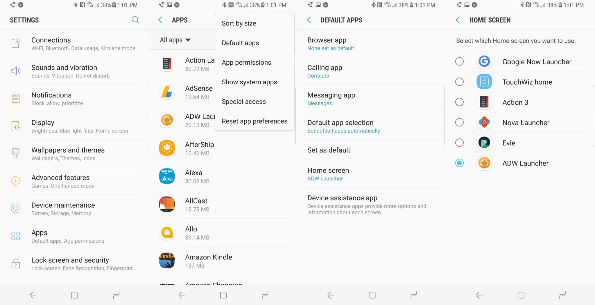 change default apps on Galaxy S8