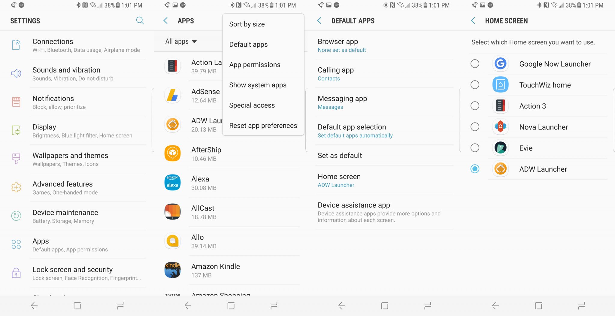 how to change default email app on samsung s8