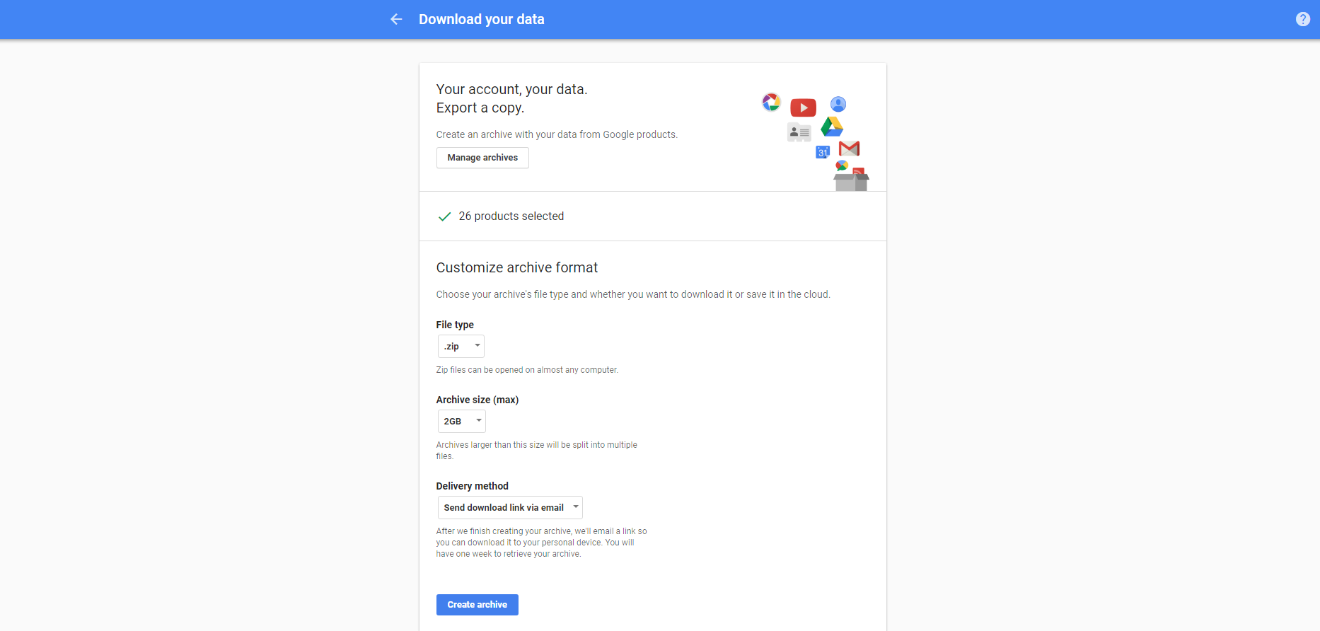 how to download your Google data