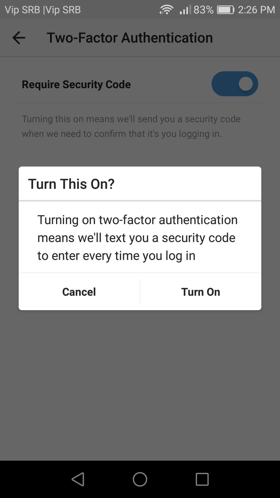 how to enable two-factor authentication on Instagram