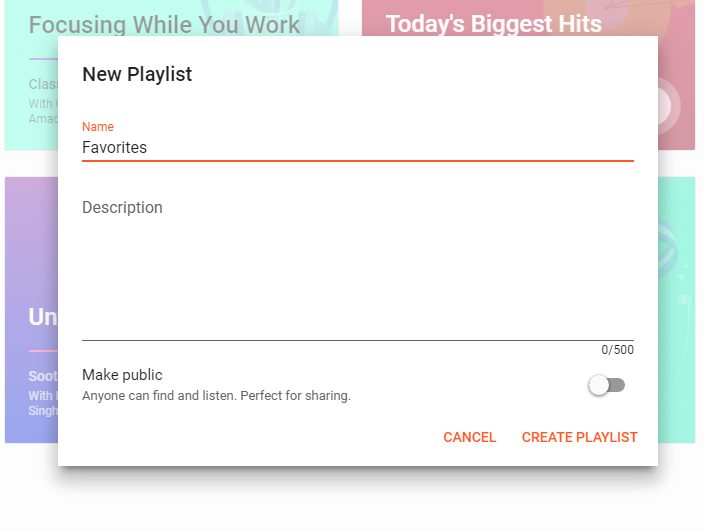 how to create a playlist in Google Play Music