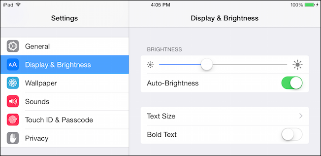 How to adjust brightness on iPad