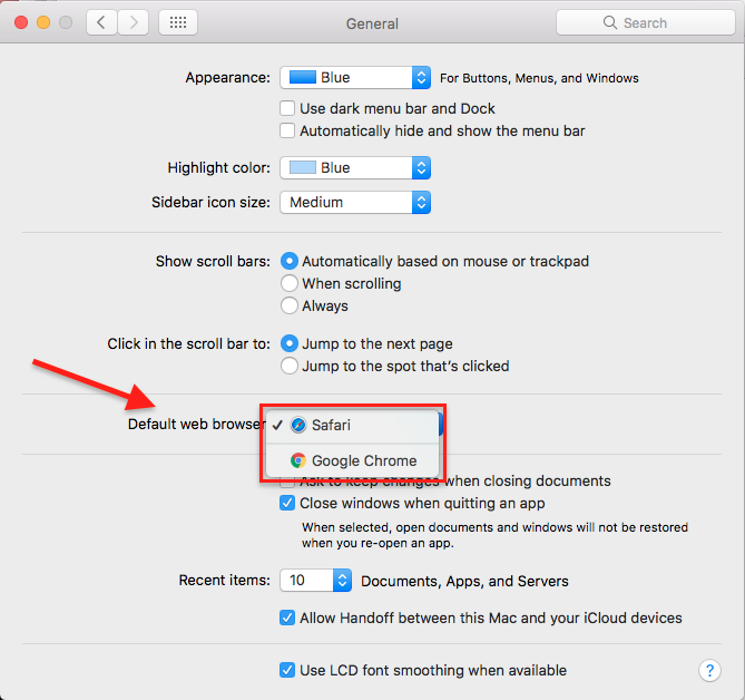 Change A Default Browser In Mac OS X