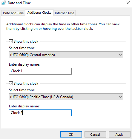 How To Add Multiple Time Zone Clocks In Windows 10