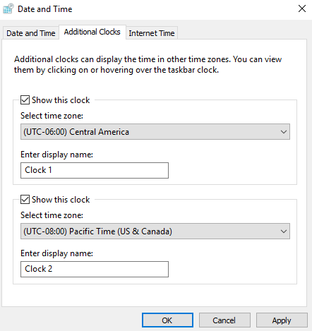 How To Add Multiple Time Zone Clocks In Windows 10 