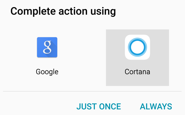 how to set Cortana as default assistant on Android