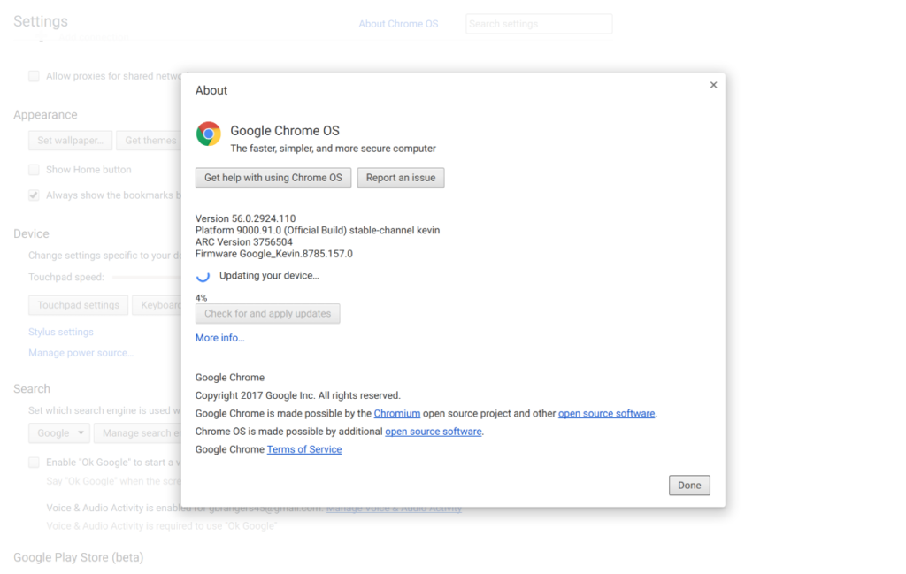how to update a Chromebook