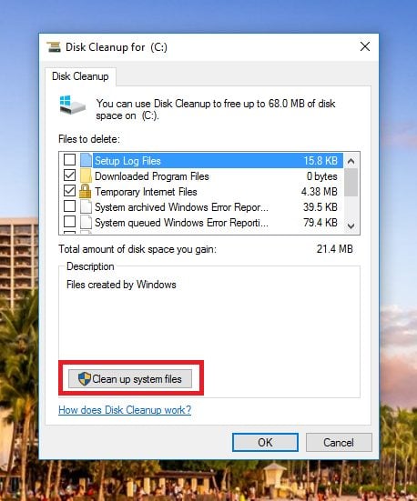 how to run disk cleanup in Windows 10