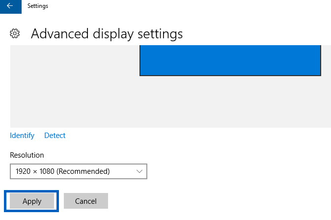 how to change screen resolution in Windows 10