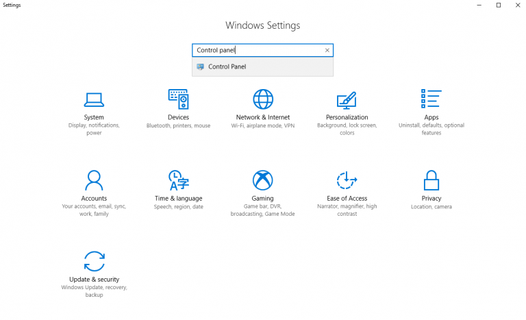 How To Open Control Panel In Windows 10