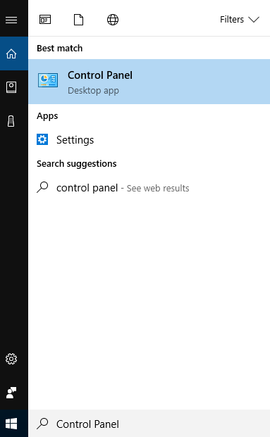 how to open Control Panel in Windows 10
