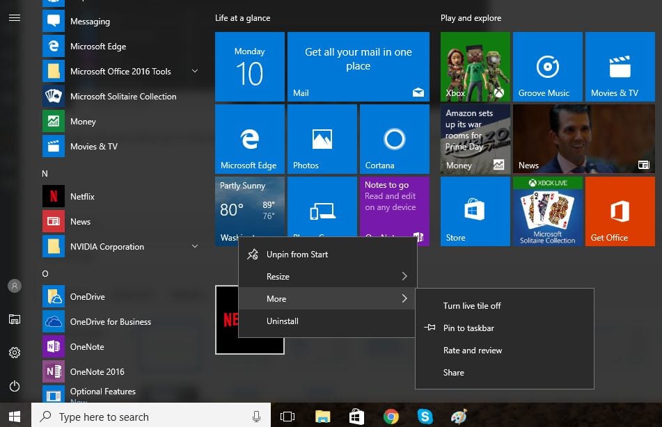 how to pin apps to taskbar in Windows 10