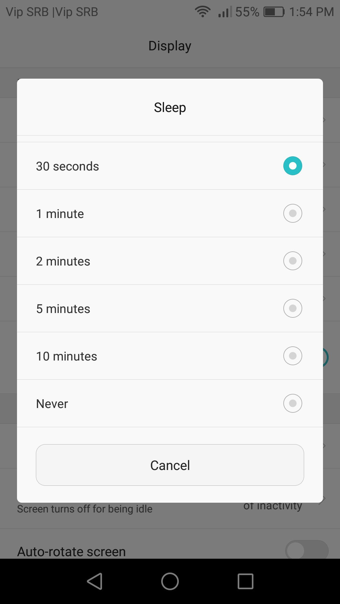 how to set screen timeout on Android