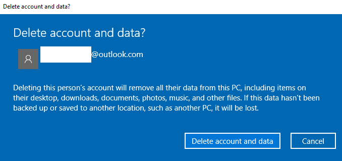 how to delete user accounts in Windows 10