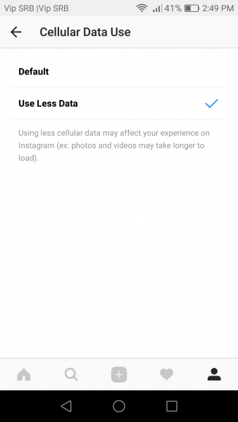 how to use less data on Instagram