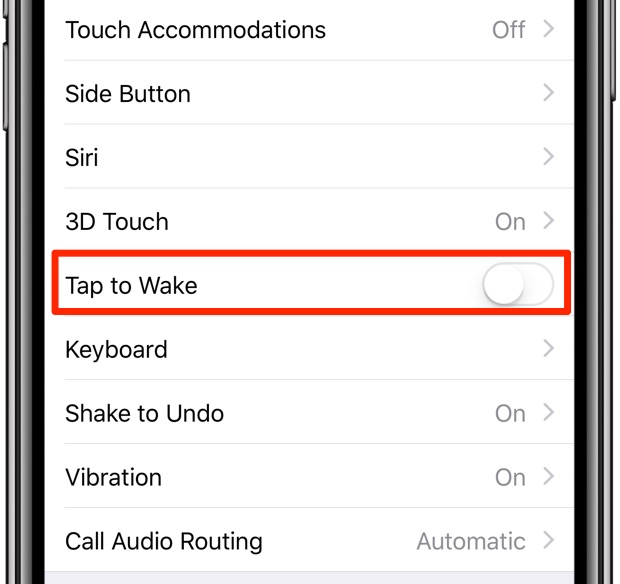 Disable Tap To Wake On iPhone X