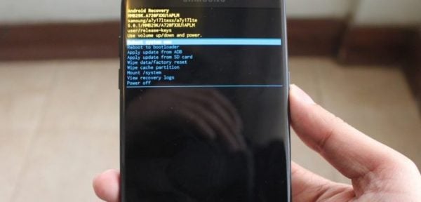 Android Recovery screen Galaxy S9 Phone