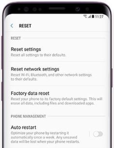 Galaxy S9 RRset network setting