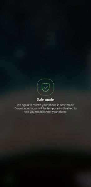 Safe mode Samsung Galaxy S9