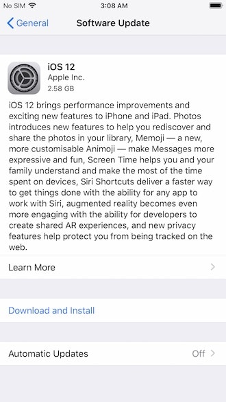 iOS 12 Install