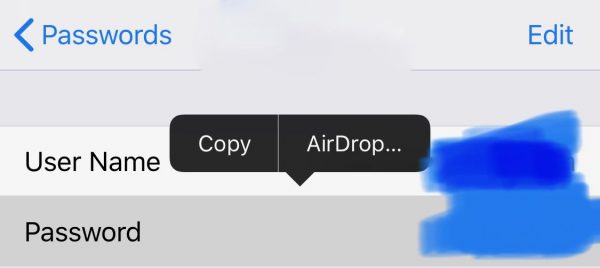 iOS 12 feature Airdrop password